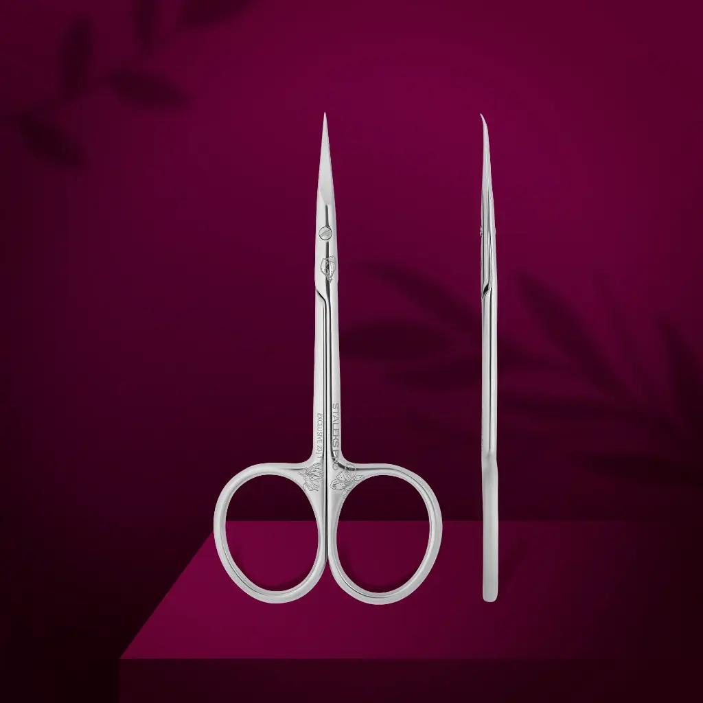 Staleks Professional cuticle scissors with hook EXCLUSIVE 23 TYPE 1 (magnolia)