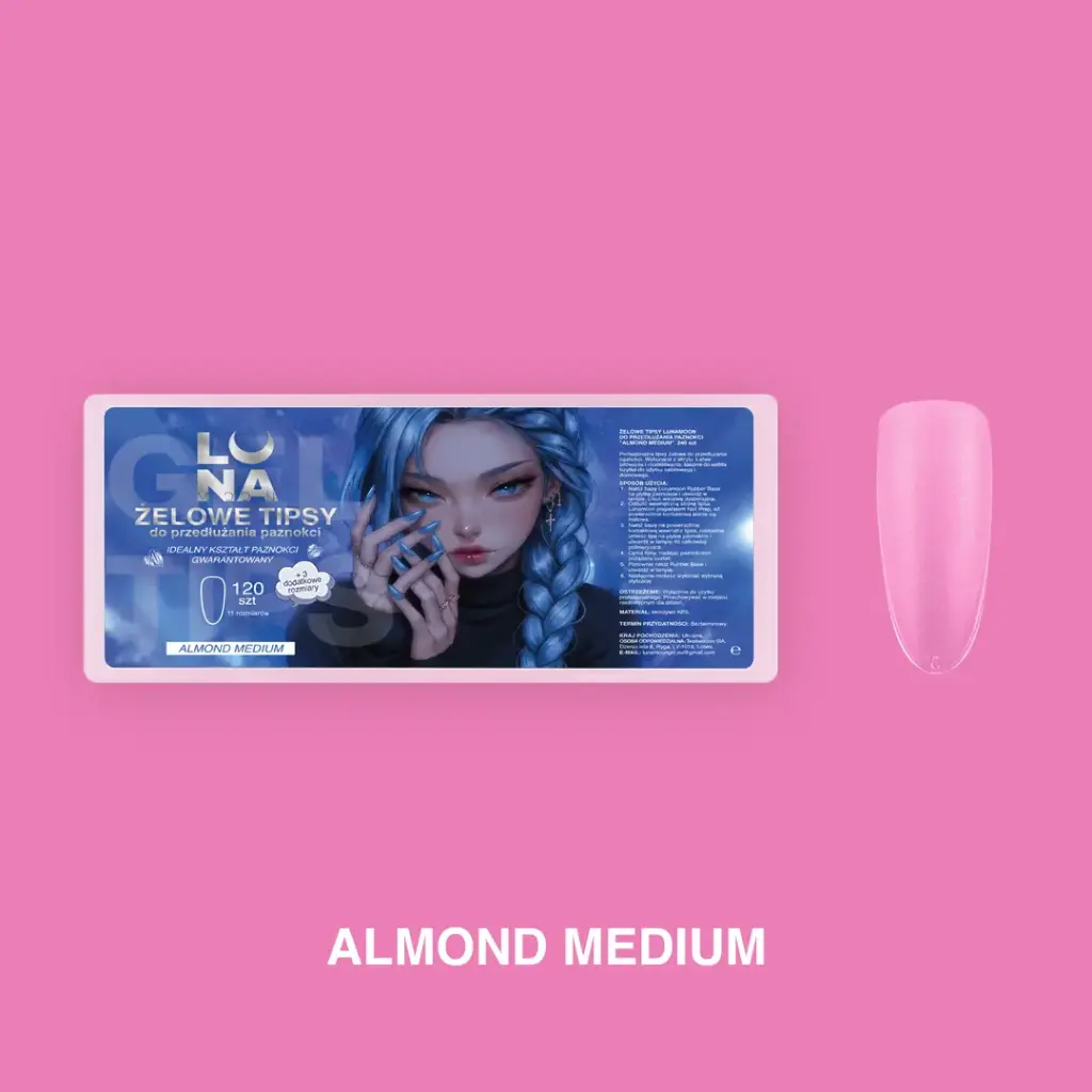 Lunamoon Gel Tips Almond Medium