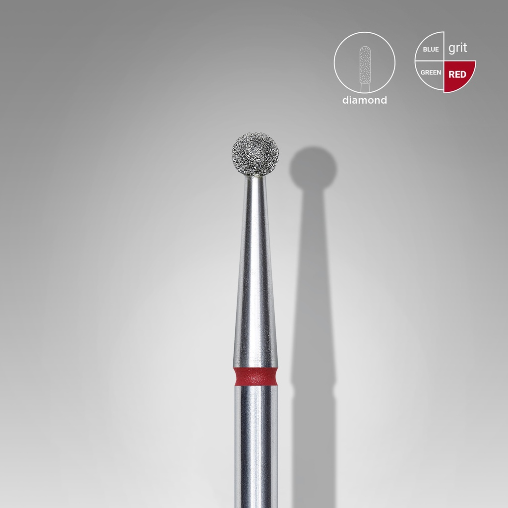 Diamond nail drill bit ball red head EXPERT diameter 2,5 mm
