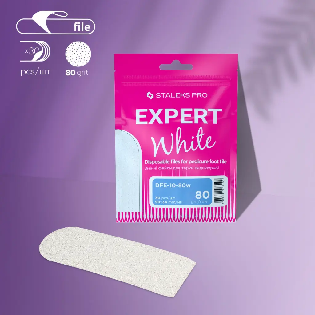 Limas desechables blancas para lima metálica de pie EXPERT 10 80 grit