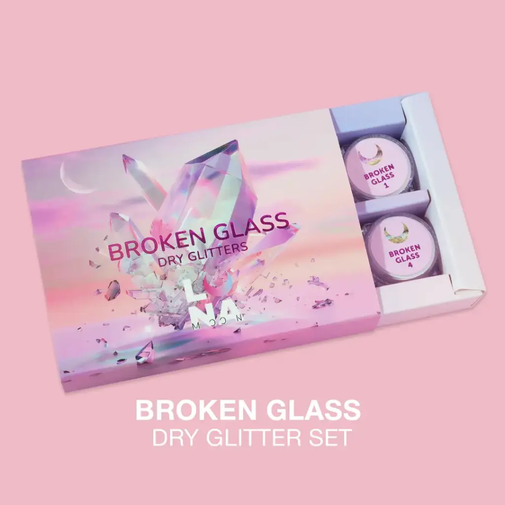 Lunamoon set of dry glitters for nails «Broken Glass» 6 pcs
