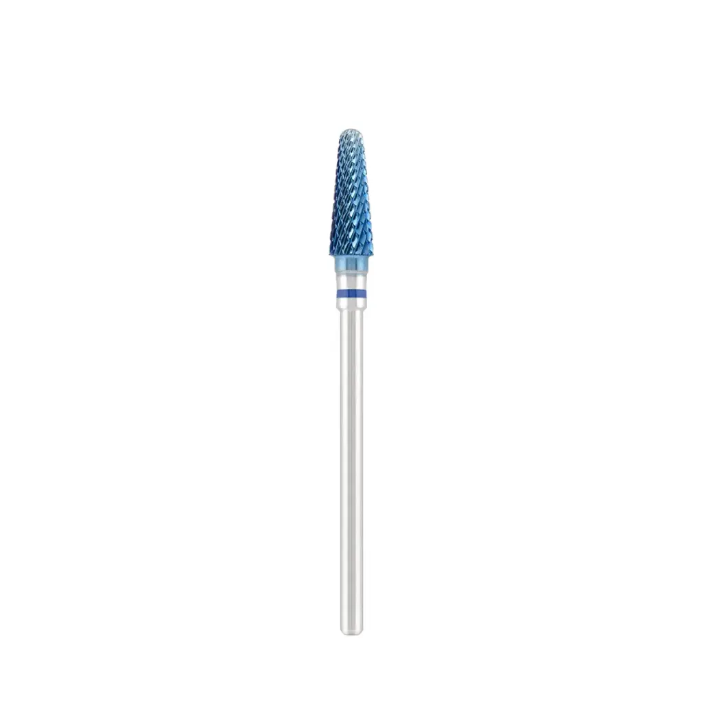 DIVINITY Tungsten carbide bit "rounded cone", blue (blue coating), L-13,0 mm, Ø4,5 mm 
