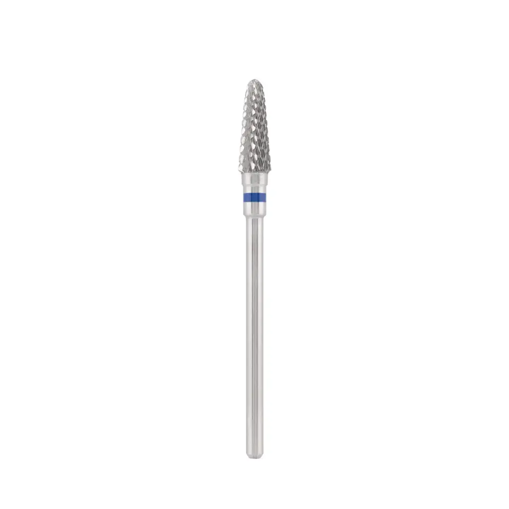 DIVINITY Tungsten carbide bit "cone" left-handed, blue, L-12,0 mm, Ø4,0 mm