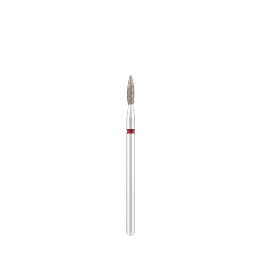 DIVINITY Diamond bit "flame" sharp red, L- 8,0 mm, Ø2,1 mm 