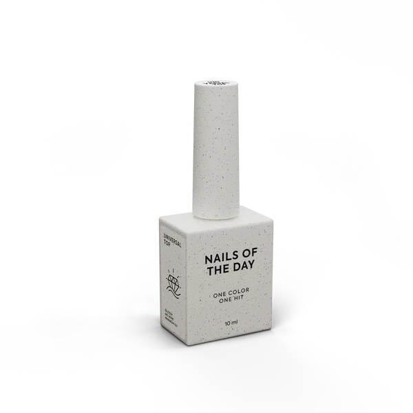 NAILSOFTHEDAY Universal Top — glossy no-wipe top coat with minimal UV filters, 10 ml 