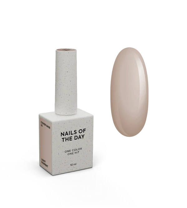 NAILSOFTHEDAY Cover Base 43 Light Pigment – lightly pigmented semi-transparent beige base coat for nails, 10 ml 