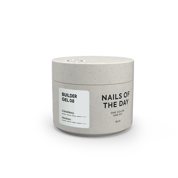 NAILSOFTHEDAY Builder Gel 08 — milky gel for nail extensions, 30 ml