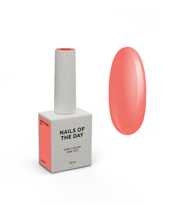 NAILSOFTHEDAY Bottle Gel 43 – red shimmer ultra-strong gel for nail reinforcement, 10 ml 