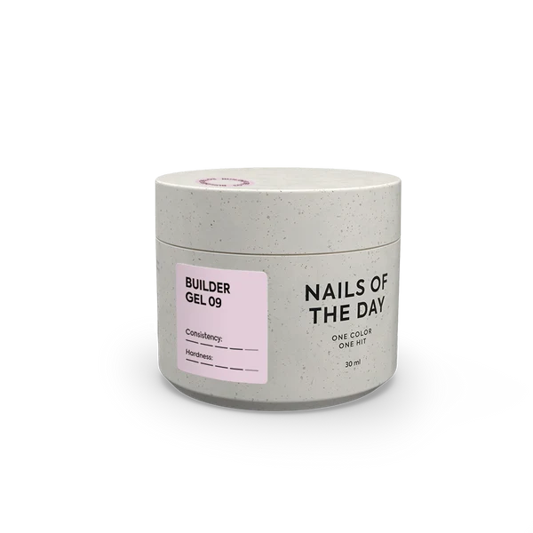 NAILSOFTHEDAY Builder Gel 09 — milky pink gel for nail extensions, 30 ml (Premium gel 02) 