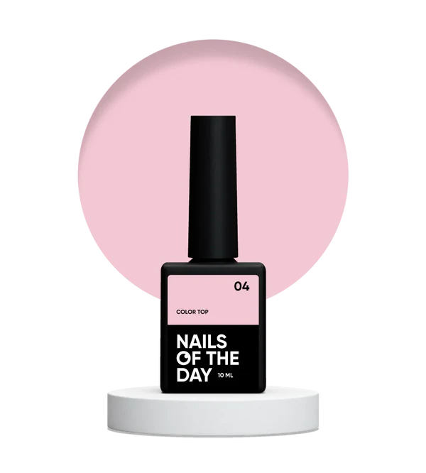 NAILSOFTHEDAY Color top 04 - light beige top without sticky layer for nails, 10 ml 
