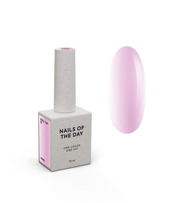 NAILSOFTHEDAY Shell Top 03 New Formula — pearly top with a pink rubbing effect, no sticky layer, 10 ml