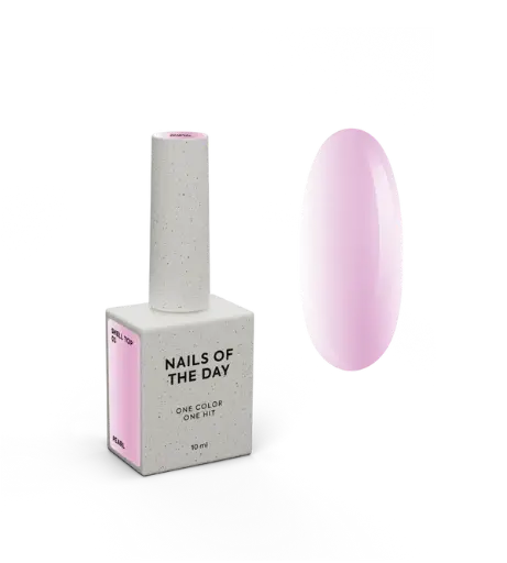 NAILSOFTHEDAY Shell Top 03 New Formula — pearly top with a pink rubbing effect, no sticky layer, 10 ml