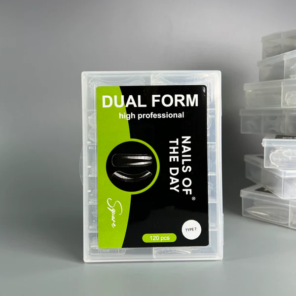 NAILSOFTHEDAY Dual Form Square (Тип 7) — верхня квадратна форма для подовження середньої довжини, підходить для нігтів, що ростуть донизу. Кількість: 120 шт.