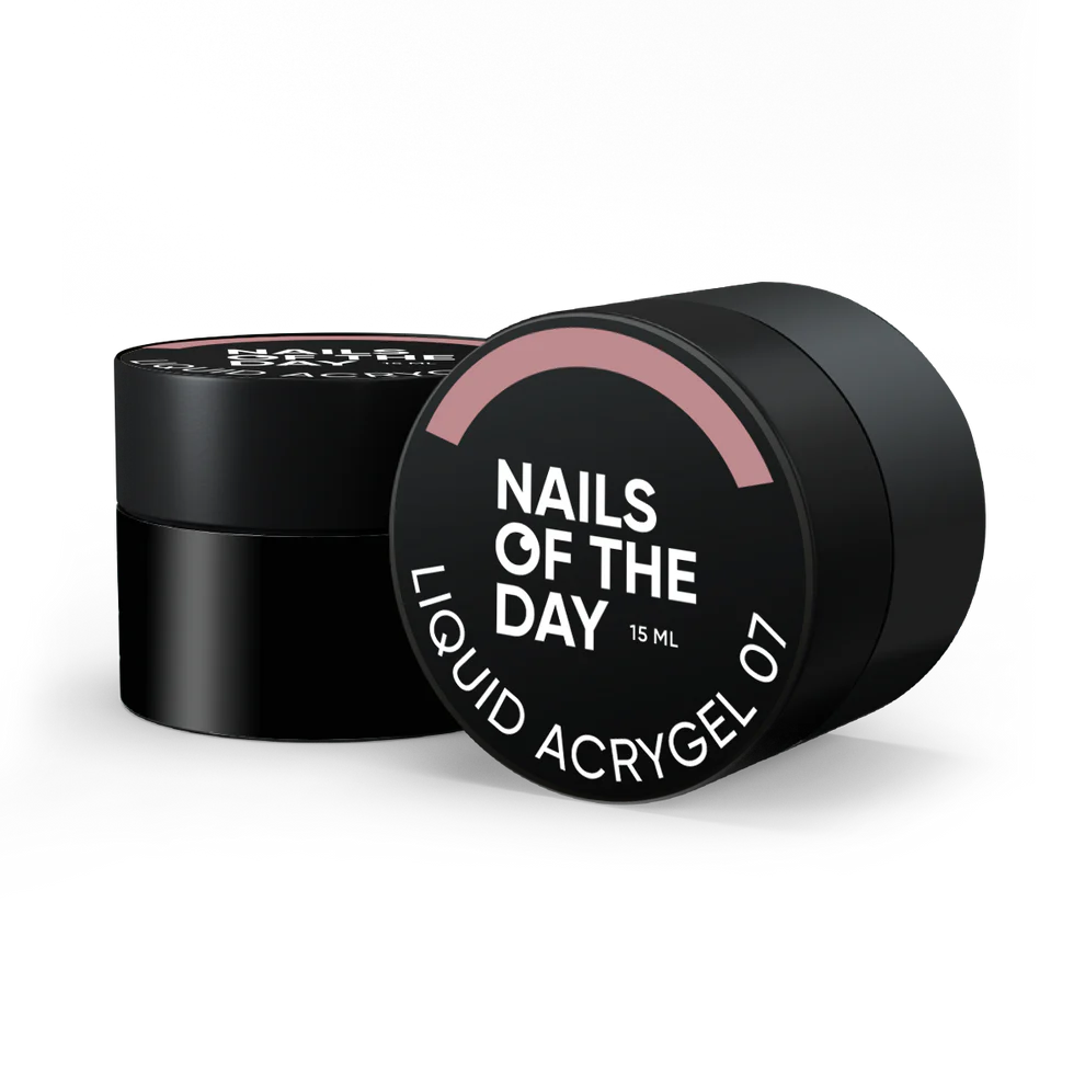 Nails Of The Day Liquid Acrygel 07 — warm nude liquid acrygel of a new formula for nails, 15 ml