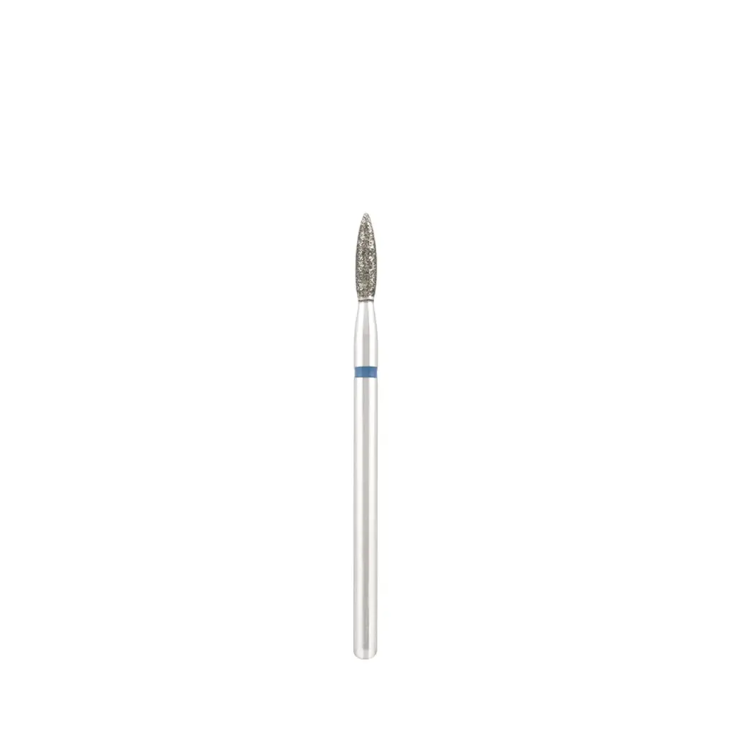 Diamond bit "flame" sharp blue, L- 8,0 mm., Ø2,1 mm.