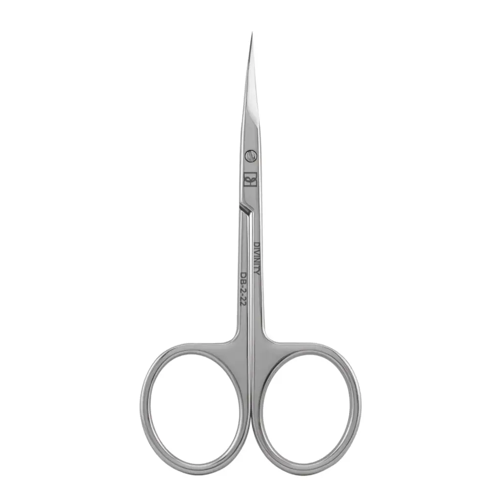 Divinity Tijeras profesionales para cutículas, pulido espejo, longitud 99 mm, hojas de 22 mm