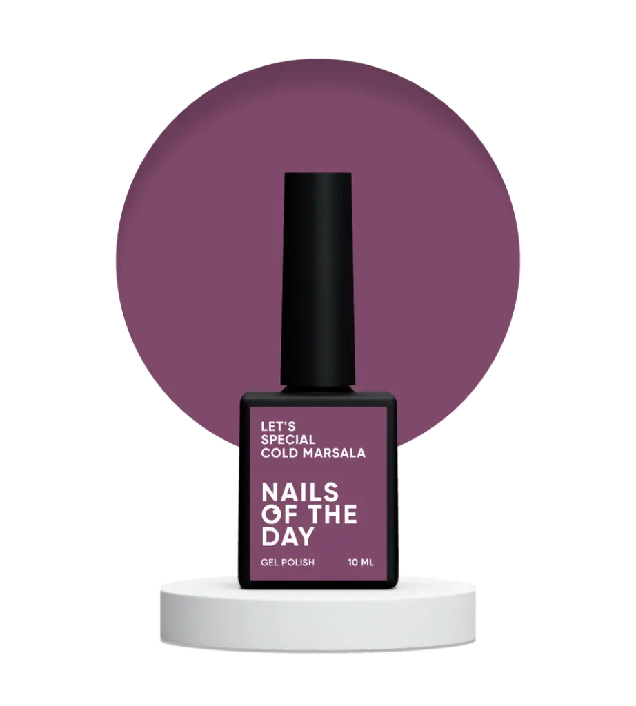 NAILSOFTHEDAY Let's special Cold Marsala — light burgundy gel polish for nails covering one layer, 10 ml