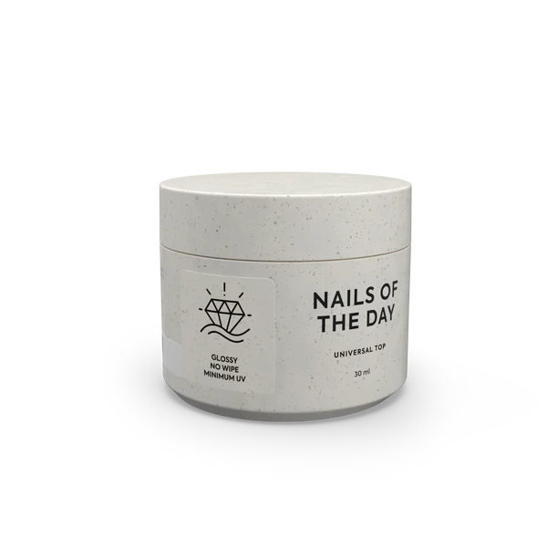 NAILSOFTHEDAY Universal Top — glossy no-wipe top coat with minimal UV filters, 30 ml