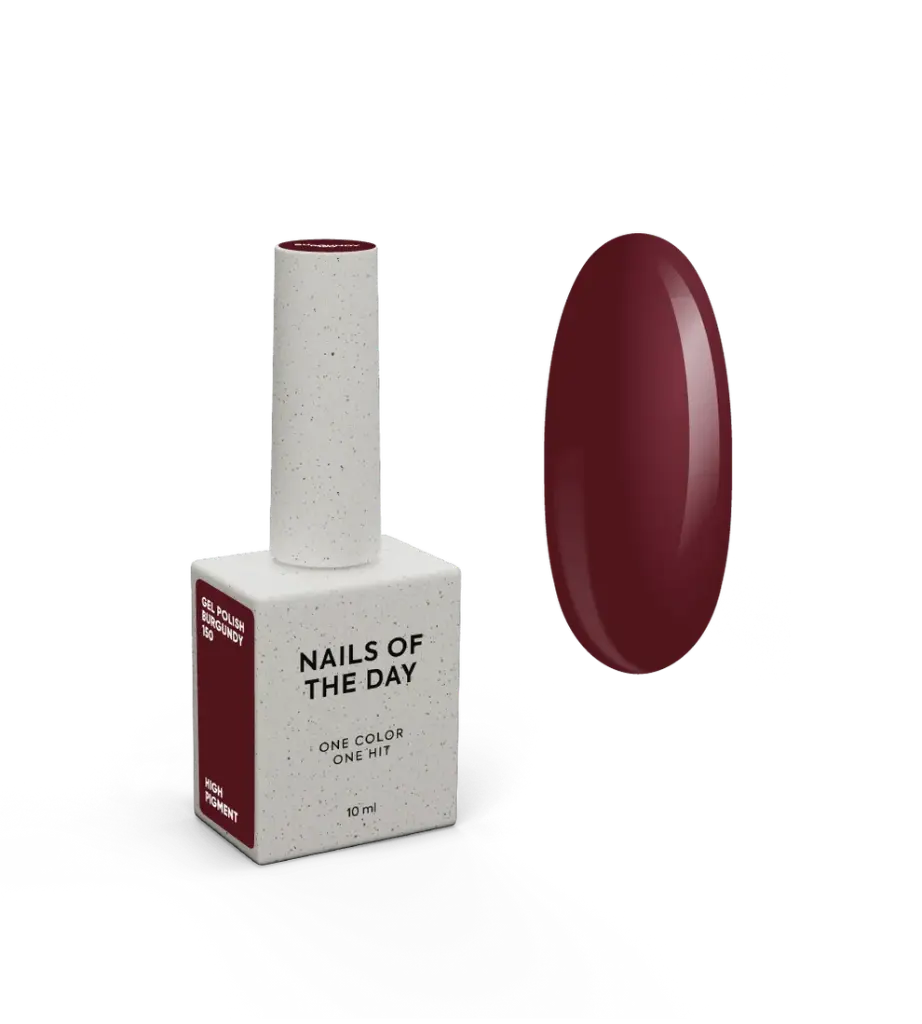 NAILSOFTHEDAY Gel Polish Burgundy — a deep burgundy gel polish with full coverage in just one layer. 10 ml. 