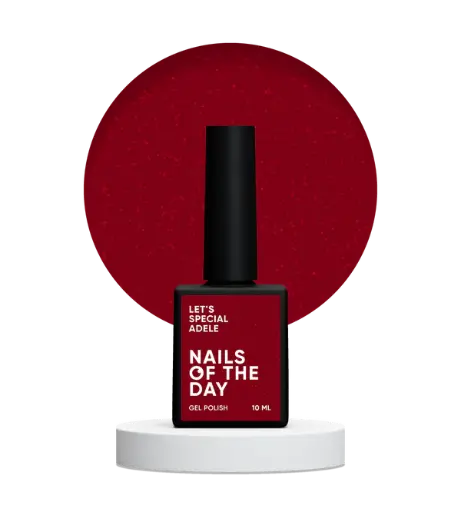 NAILSOFTHEDAY Let's special Adele — red with shimmer gel nail polish covering one layer, 10 ml 