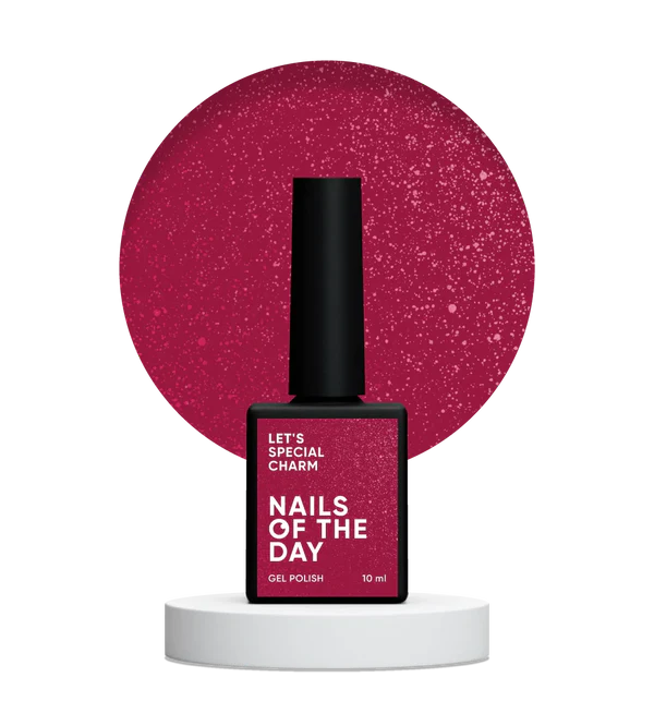 NAILSOFTHEDAY Let’s Special Charm — a vibrant raspberry-pink gel polish with fine shimmer, providing full coverage in just one coat, 10 ml. 