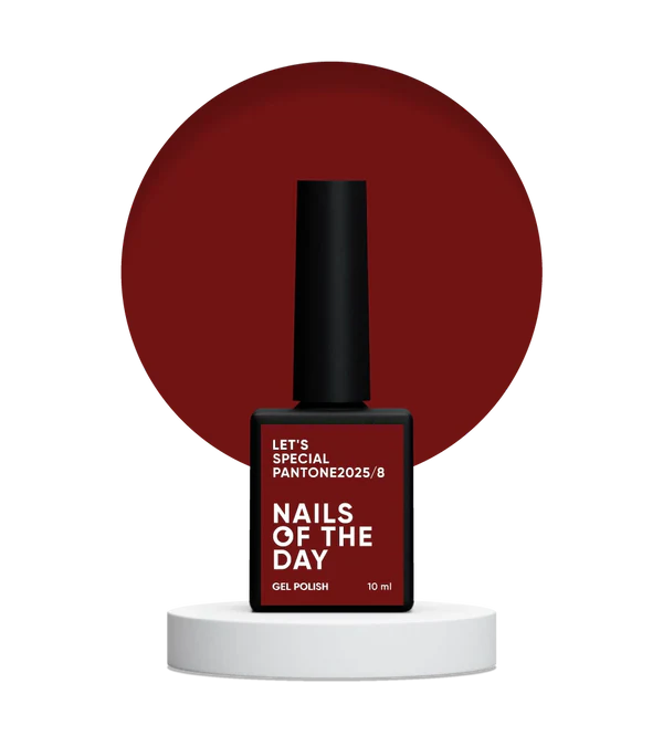 NAILSOFTHEDAY Let’s Special Pantone2025/8 — deep wine red gel polish that provides full coverage in one coat, 10 ml. 