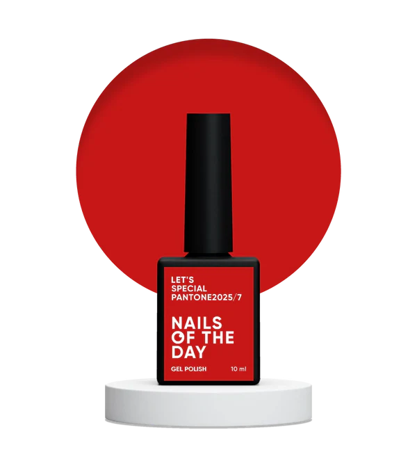 NAILSOFTHEDAY Let’s Special Pantone2025/7 — classic red gel polish that provides full coverage in one coat, 10 ml. 