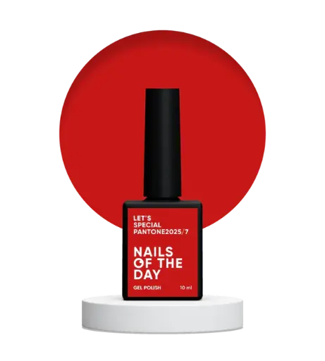NAILSOFTHEDAY Let’s Special Pantone2025/7 — classic red gel polish that provides full coverage in one coat, 10 ml. 