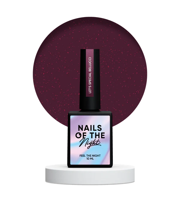 NAILSOFTHENIGHT Let's special Bellucci — burgundy reflective gel nail polish covering one layer, 10 ml 