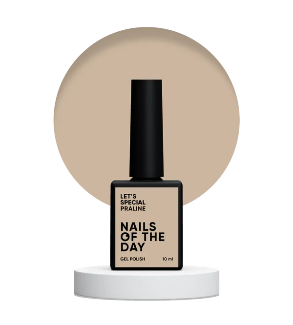 NAILSOFTHEDAY Let’s Special Praline — light beige gel polish for nails, providing full coverage in a single layer, 10 ml.
