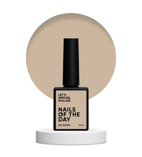 NAILSOFTHEDAY Let’s Special Praline — light beige gel polish for nails, providing full coverage in a single layer, 10 ml.