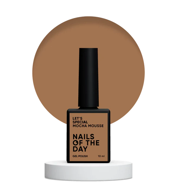 NAILSOFTHEDAY Let’s Special Mocha Mousse — warm caramel beige gel polish for nails, providing full coverage in a single layer, 10 ml. 