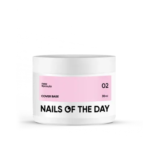 Nailsoftheday Cover base NEW Formula 02 — pink-nude camouflage base coat for nails, 30 ml