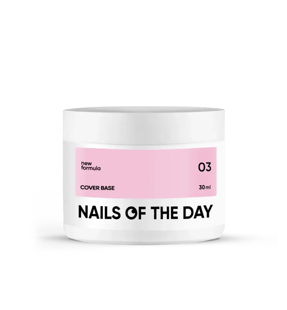 Nailsoftheday Cover base NEW Formula 03 — soft-peach camouflage base coat for nails, 30 ml