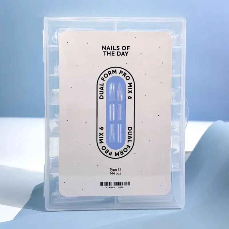 NAILSOFTHEDAY Dual Form Pro Mix 6 (Type 11) - a set of dual forms including 6 types in 12 sizes each, 144 pcs total. 