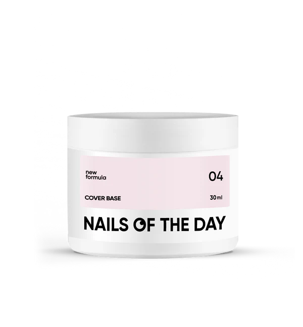 Nailsoftheday Cover base NEW Formula 04 — translucent powder-pink base coat for nails, 30 ml 
