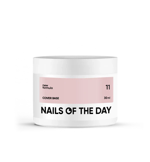 Nailsoftheday Cover Base NEW Formula 11 — semi-transparent soft nude camouflage base coat for nails, 30 ml. 