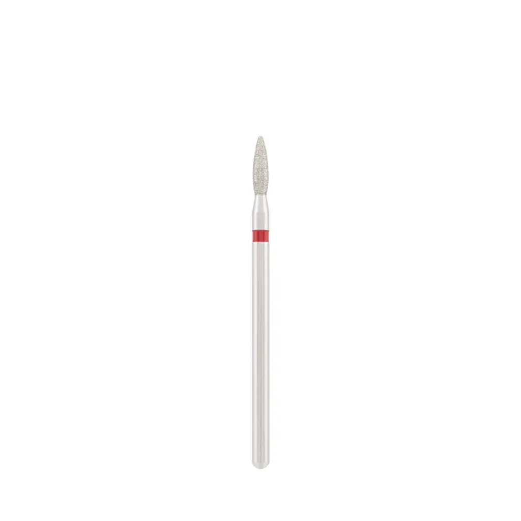 Fresa diamantada “Flame” roja segura – L 8,0 mm, Ø 2,1 mm