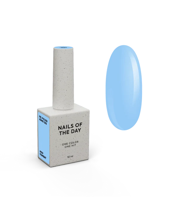 NAILSOFTHEDAY Gel Polish Jeans — a denim-blue gel polish with full coverage in just one layer. 10 ml.