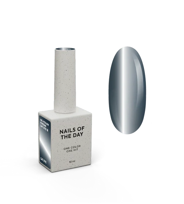 NAILSOFTHEDAY Korean Cat Eye 18 – dark blue cat eye gel polish, 10 ml.