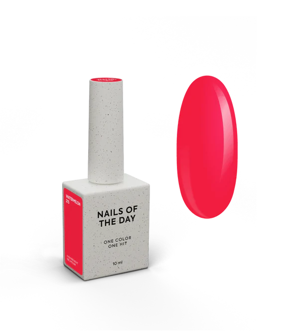 NAILSOFTHEDAY Gel Polish Watermelon-215 — rich coral-red shade with full coverage in one coat, 10 ml