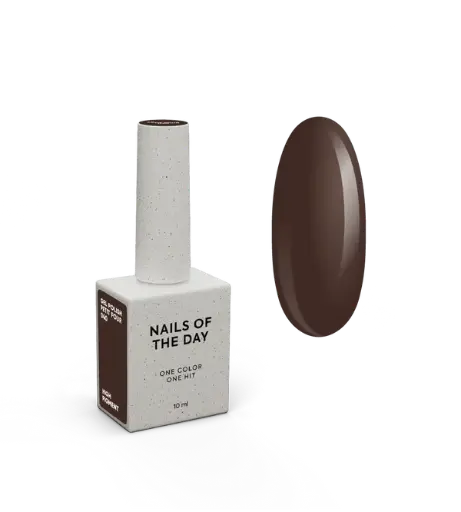 NAILSOFTHEDAY Let’s Special Petit Four — deep dark brown gel polish for nails, providing full coverage in a single layer, 10 ml.