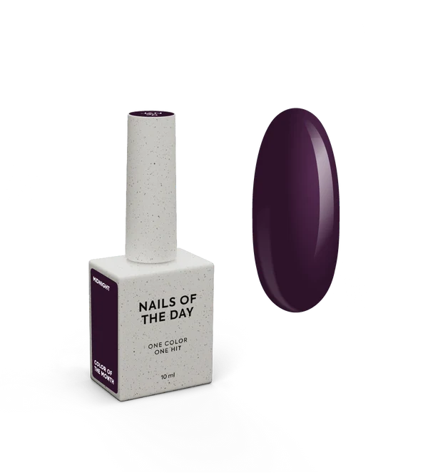 NAILSOFTHEDAY Color of the Month — January 2026 Midnight — rich plum shade, full coverage in one coat, 10 ml