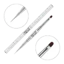 NAILSOFTHEDAY Professional Brush 2-in-1: Liner + Oval — a double-sided professional metal nail brush with caps, designed for both fine detailing and gel sculpting. Liner 11 mm + flat oval 11 mm.