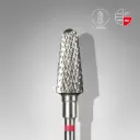 STALEKS EXPERT Carbide nail drill bit frustum red, head diameter 6 mm, working part 14 mm