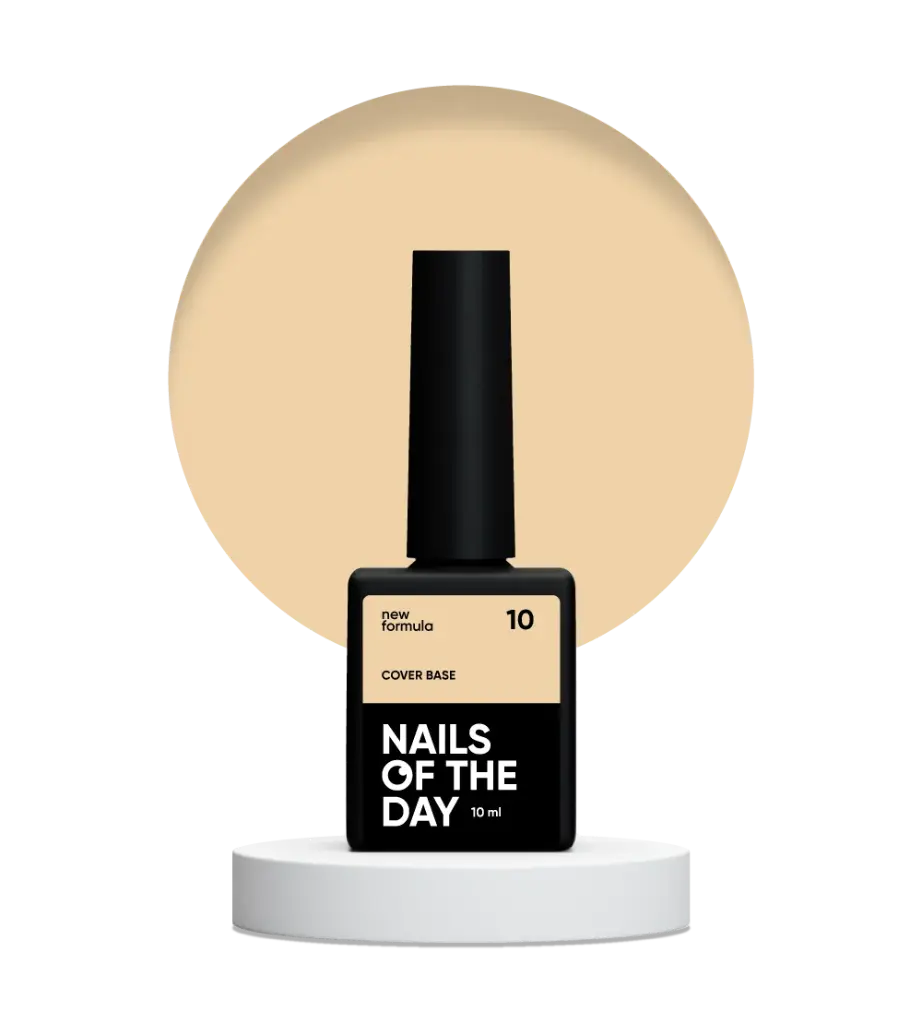 Nails of the day Cover base NEW Formula 10 — peach camouflage base coat for nails, 10 ml
