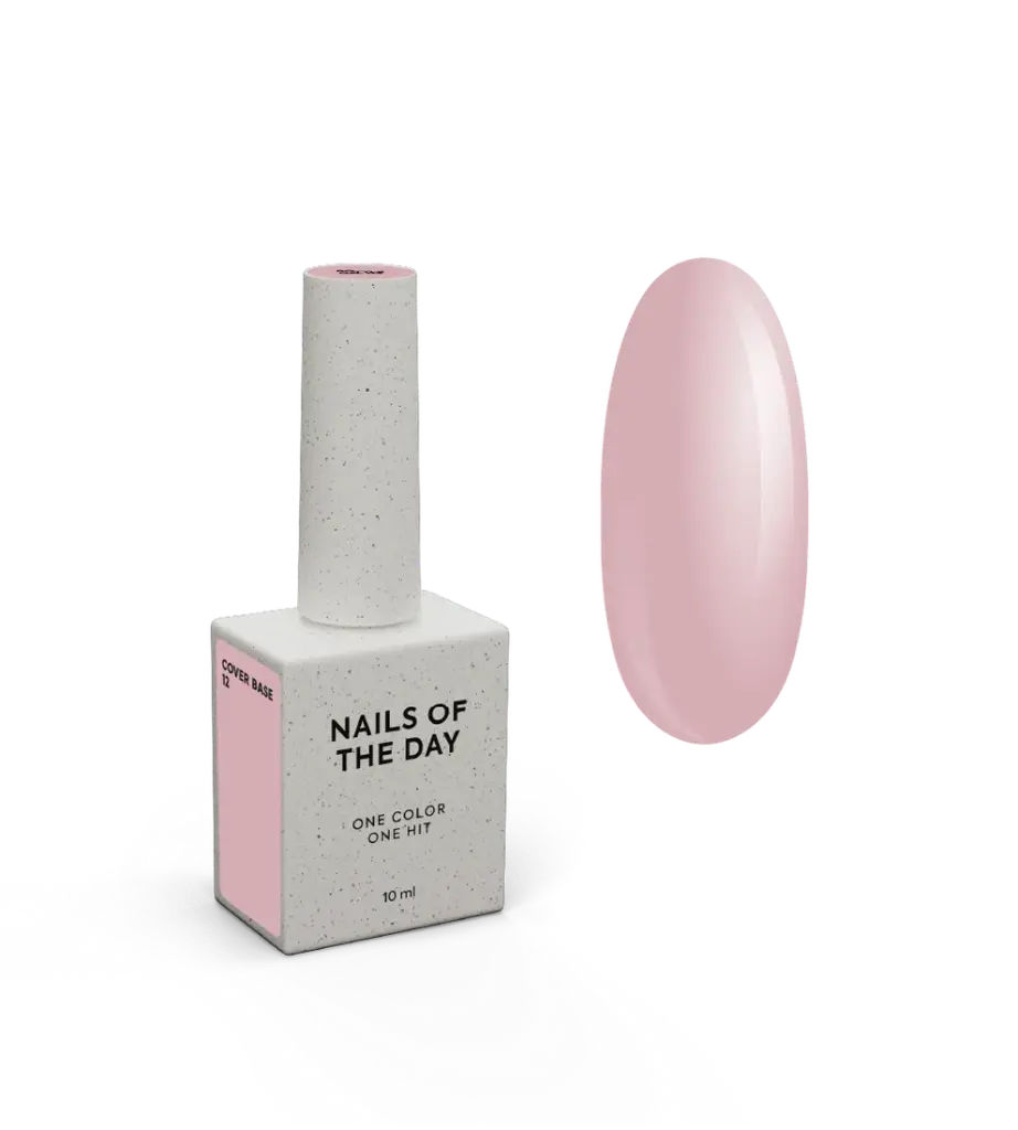 Nailsoftheday Cover base NEW Formula 12 — muted beige-pink camouflage base coat for nails, 10 ml