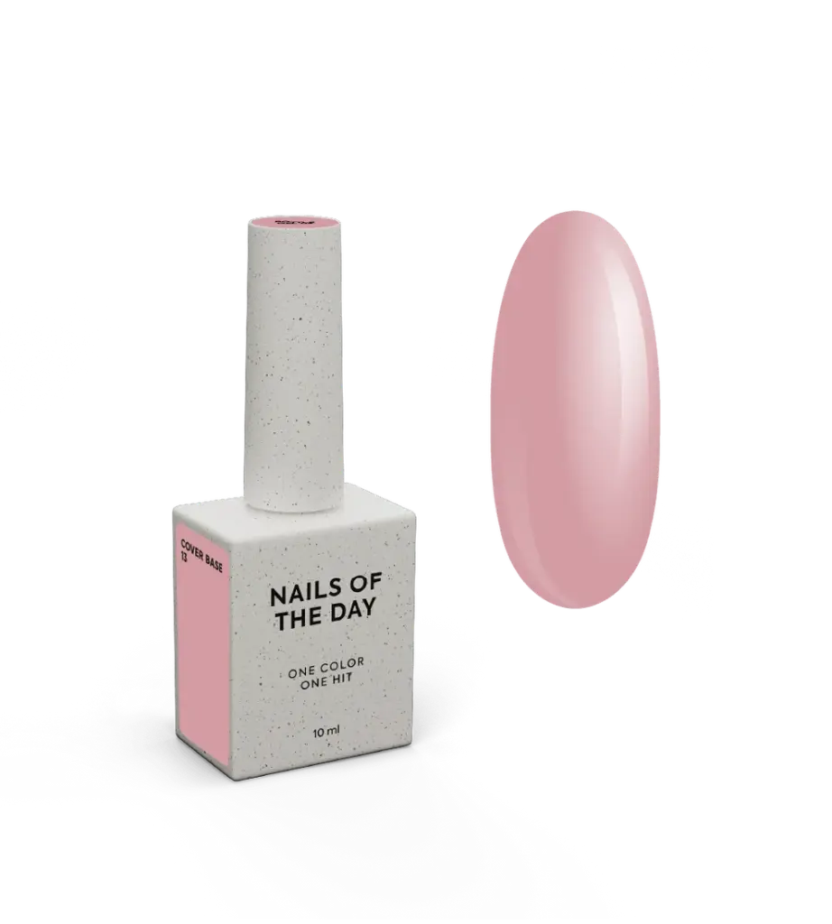 Nailsoftheday Cover base NEW Formula 13 — pink-nude camouflage base coat for nails, 10 ml