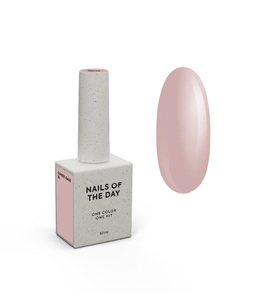 Nailsoftheday Cover base NEW Formula 15 — natural nude camouflage base coat for nails, 10 ml