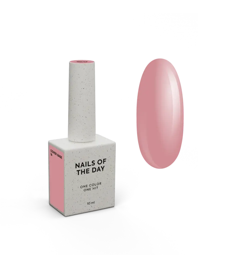 Nailsoftheday Cover base NEW Formula 16 — dark natural nude camouflage base coat for nails, 10 ml